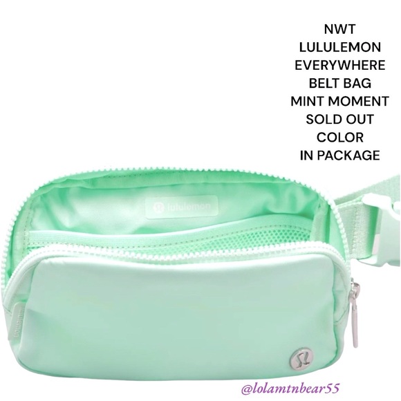 HTF/SOLD OUT MINT MOMENT COLOR NWT LULULEMON EVERYWHERE BELT BAG WATER REPELLENT - Picture 5 of 14